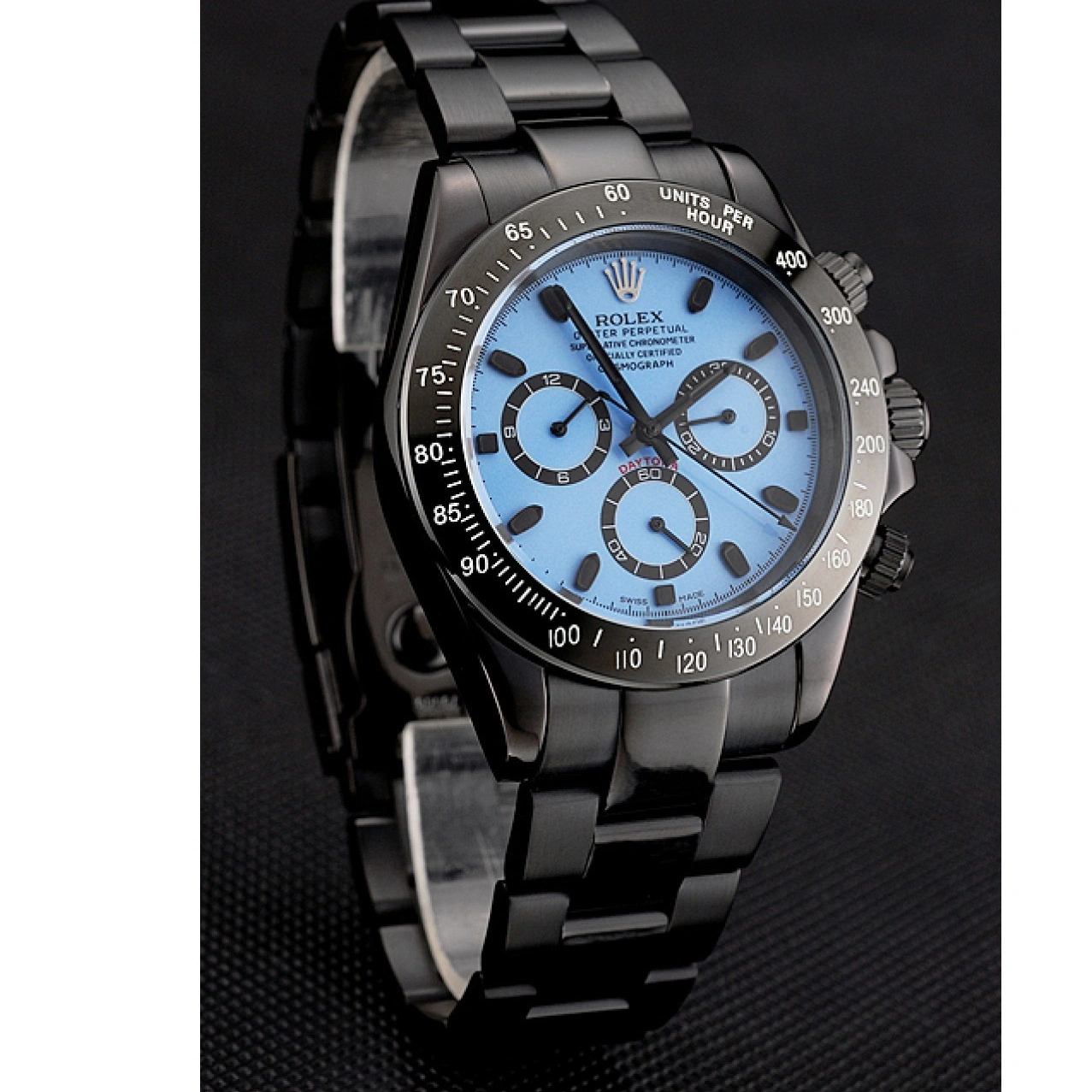 MiroTime 1029 Rolex Daytona Midnight Blue Dial Black Staineless Steel Bracelet 1454022